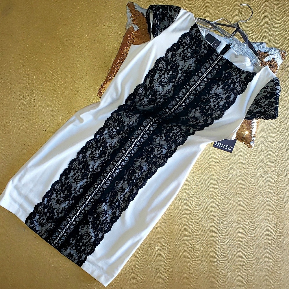 Muse cap sleeve sheath dress